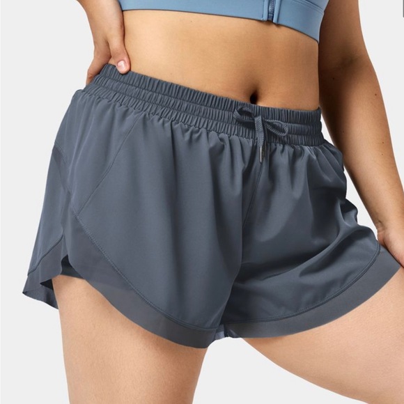 HALARA Pants - Halara Drawstring Contrast Mesh 2-in-1 Plus Size Shorts 4"